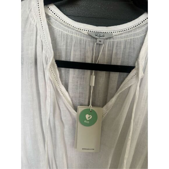 NWT Rails Iona White Lace Detail MIDI Dress - XS - Cotton - Picture 7 of 10